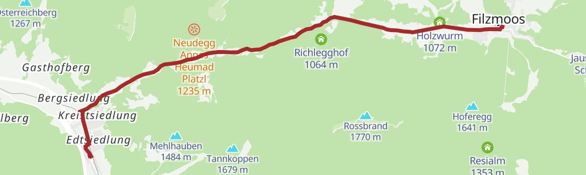 Route map: Wallfahrtskirche Filzmoos